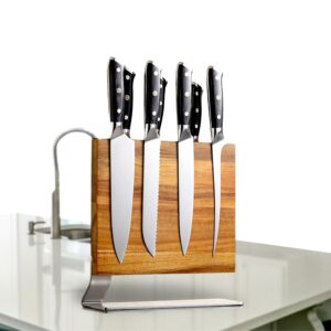 Korotos Magnetic Knife Holder, Home Kitchen Magnetic Knife Block, Multifunctional Magnetic Knife Stand, Magnet Knife Stand Double Sided Magnetic Holder, Wood