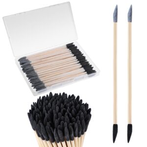 50 pcs sanding sticks, double end matchsticks fine detailing polishing stick with storage box for plastic models wood hobby woodworking, 120/280 grit