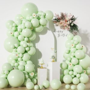 pastel green balloons in different sizes 5 10 12 18inch-134pcs pastel green balloons for garland arch，baby shower graduation wedding anniversary gender reveal birthday party decorations