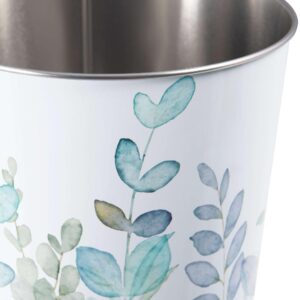 Allure Home Creation Botanical Watercolor Abstract Leave Wastebasket-Small Size-1.5 Gallons