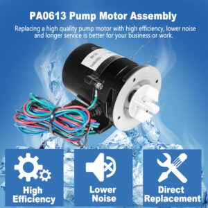 Pump Motor Assembly Replacement for Hoshizaki PA0613 Ice Machine Water Pump, Includes Run Capacitor and Wire Leads 120V 60Hz 10W 0.4 Amp