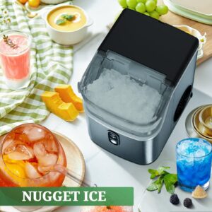 Antarctic Star Nugget Ice Maker Countertop - Chewable ice, Pebble Ice Maker Machine, 35lbs/24h, Auto-Cleaning Countertop Ice Machine, One Button Operation Ice Maker for Party/Home/Camping…