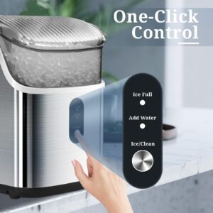 Antarctic Star Nugget Ice Maker Countertop - Chewable ice, Pebble Ice Maker Machine, 35lbs/24h, Auto-Cleaning Countertop Ice Machine, One Button Operation Ice Maker for Party/Home/Camping…