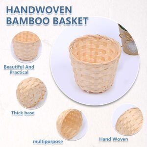 6PCS Mini Woven Baskets Without Handles for Party Favors Crafts Decor (7. 5x6cm)