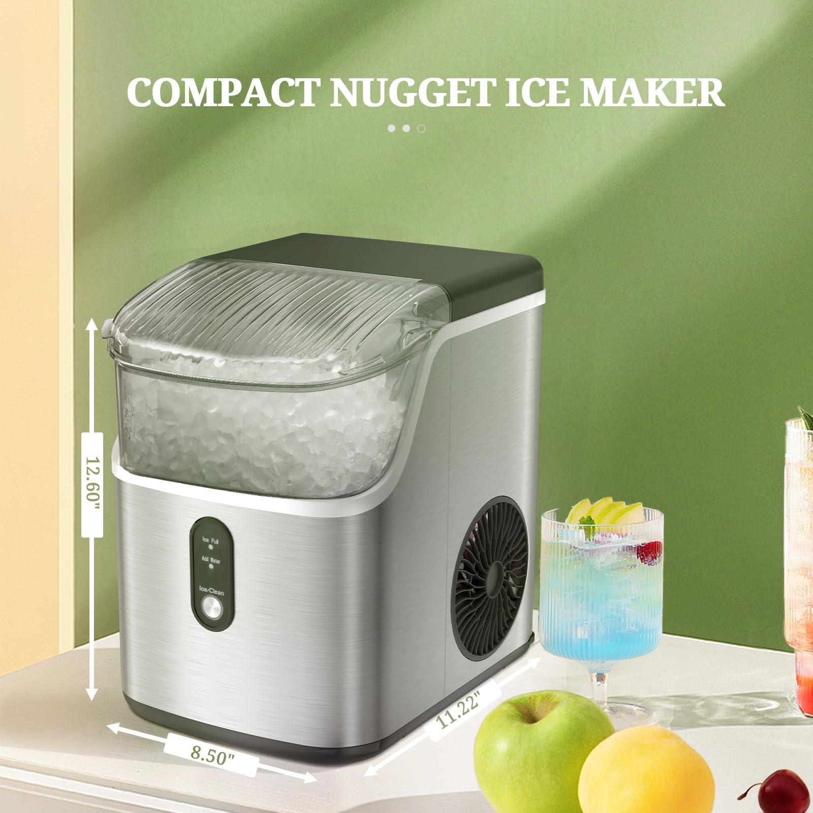 Antarctic Star Nugget Ice Maker Countertop - Chewable ice, Pebble Ice Maker Machine, 35lbs/24h, Auto-Cleaning Countertop Ice Machine, One Button Operation Ice Maker for Party/Home/Camping…