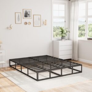 Askeld Queen Bed Frame, 9 Inch High Metal Box Spring with More Steel Slats Support, Sturdy Platform Bedframe Low to Floor, 3500 Lbs Weight Capacity Heavy Duty Mattress Base, Easy Assembly, Black