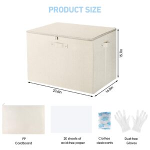 BlissfulAbode Wedding Dress Box - Wedding Dress Preservation Box with 20 Sheets of Acid Free Tissue Paper for Wedding Dress Storage Box Kit,Heirloom Wedding Gown Storage Box - Bride Musthaves