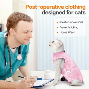 Kodervo Cat Recovery Suit for Abdominal Wounds or Skin Diseases, Breathable Cat Surgery Recovery Suit E-Collar Alternative for Cats, After Surgery Wear Surgical Suit for Cats Anti Licking Wounds