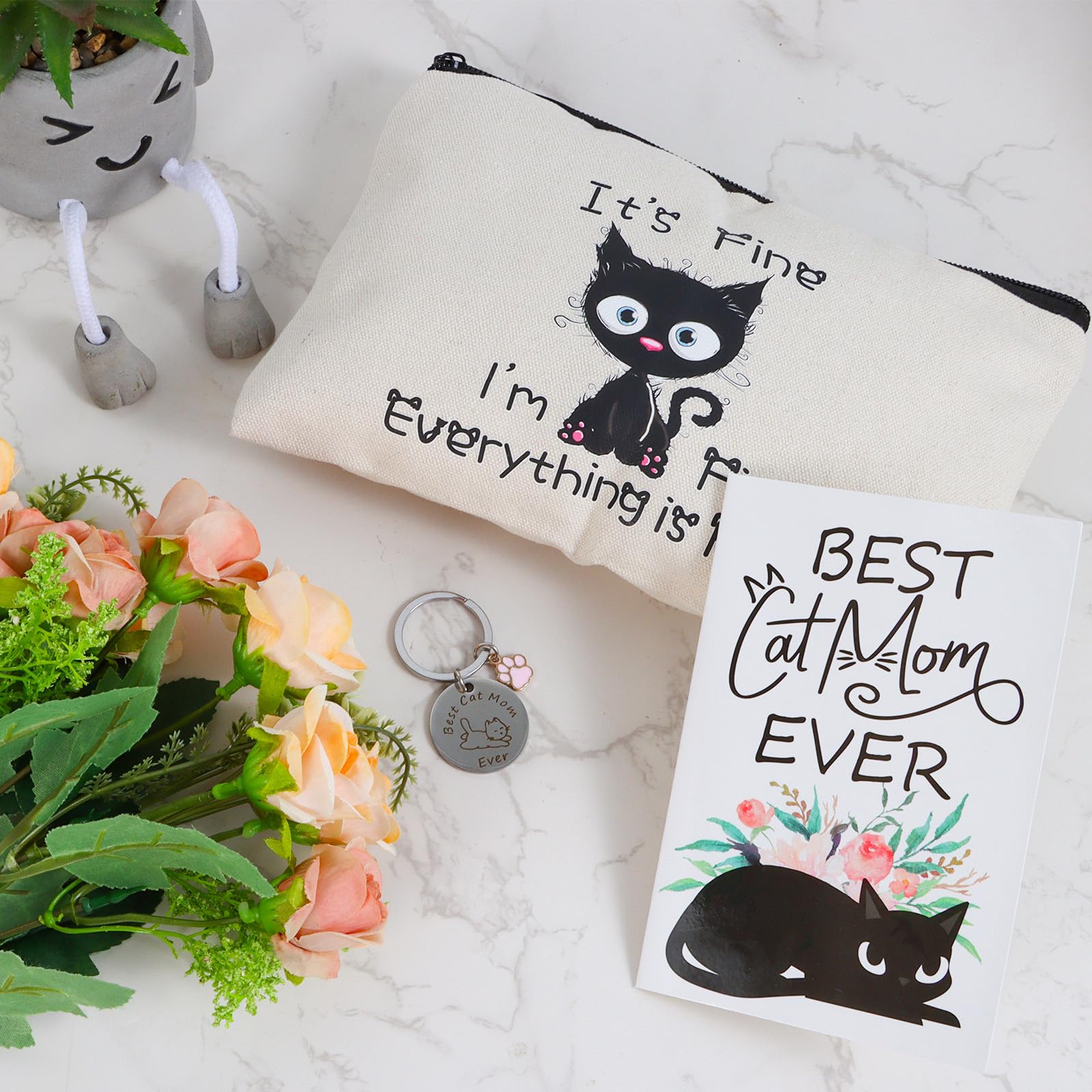 LiYiQ Cat Lover Gifts for Women, Cat Mom Gifts, Cat gifts for Cat Mom Crazy Cat Lady including Makeup Bag Socks Scrunchies Greeting Cards Be suitable for Birthday Mothers Day