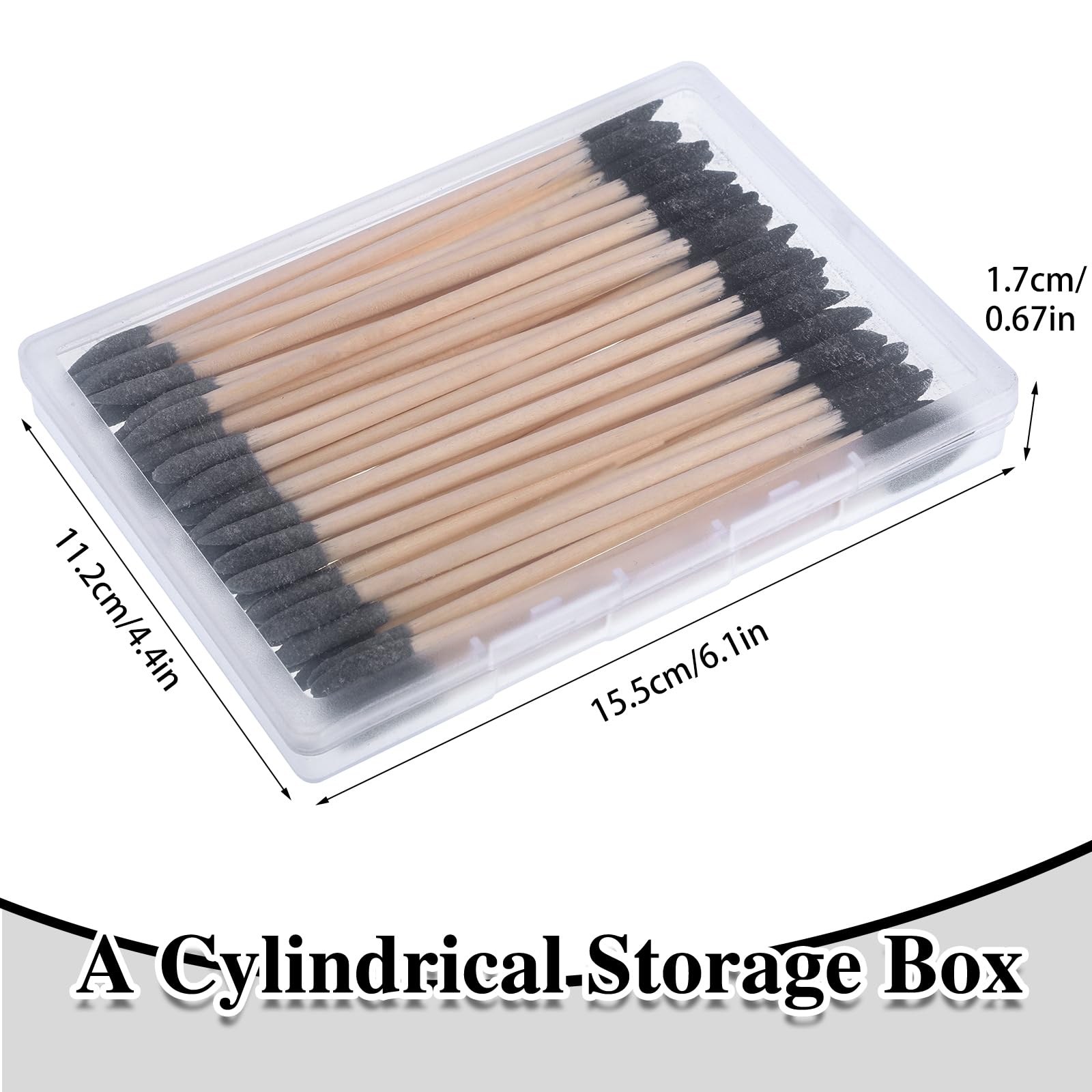 50 Pcs Sanding Sticks, Double End Matchsticks Fine Detailing Polishing Stick with Storage Box for Plastic Models Wood Hobby Woodworking, 120/280 Grit