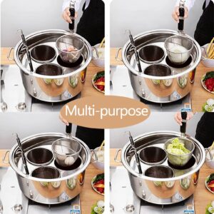 Pasta Cooker Insert Set Stainless Steel Pasta Pot With Strainer Basket Multipots Cooking Tool For Noodles Dumplings Pasta For Home Kitchen Restaurant,3 Holes