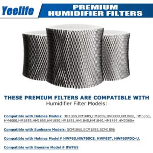 Yeelife 6 Pack HWF65 Humidifier Filter Compatible with Holmes Humidifier Filter, Replacement Humidifier Filter C, HWF65PDQ-U