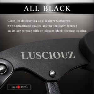 LUSCIOUZ Zero Resistance Corkscrew Silent Wine Bottle Opener Waiters Corkscrew Wine Key Made in Japan