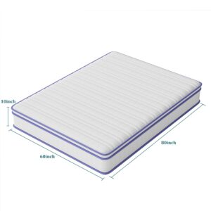 King Mattress, Rest Only 10 Inch King Size Mattress in a Box, Memory Foam & Individually Wrapped Coils Pocket Spring for Motion Isolation and Pressure Relief, Medium Firm