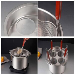 Pasta Cooker Insert Set Stainless Steel Pasta Pot With Strainer Basket Multipots Cooking Tool For Noodles Dumplings Pasta For Home Kitchen Restaurant,3 Holes