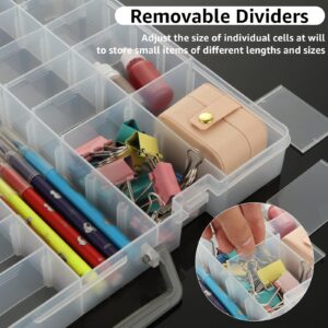 LOYORTY 2 Pack 48 Grids Clear Plastic Organizer Box with Removable Divider, Bead Organizers and Storage, Tackle Box Organizer for Bead, Nail, Jewelry, DIY Crafts