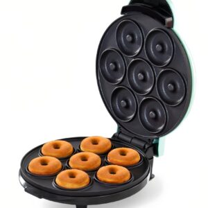 Donut Maker, Electric Non-Stick Surface Makes 7 Small Doughnuts Mini Donut Maker Machine, Mini Doughnut Maker Pancake Maker for Breakfast, Snacks, Desserts & More, Azure