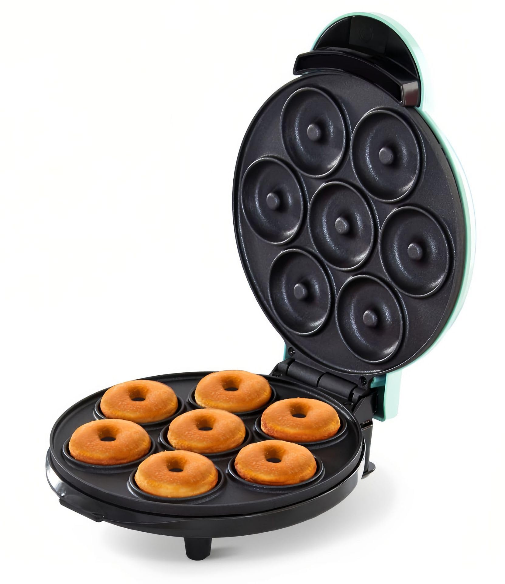 Donut Maker, Electric Non-Stick Surface Makes 7 Small Doughnuts Mini Donut Maker Machine, Mini Doughnut Maker Pancake Maker for Breakfast, Snacks, Desserts & More, Azure