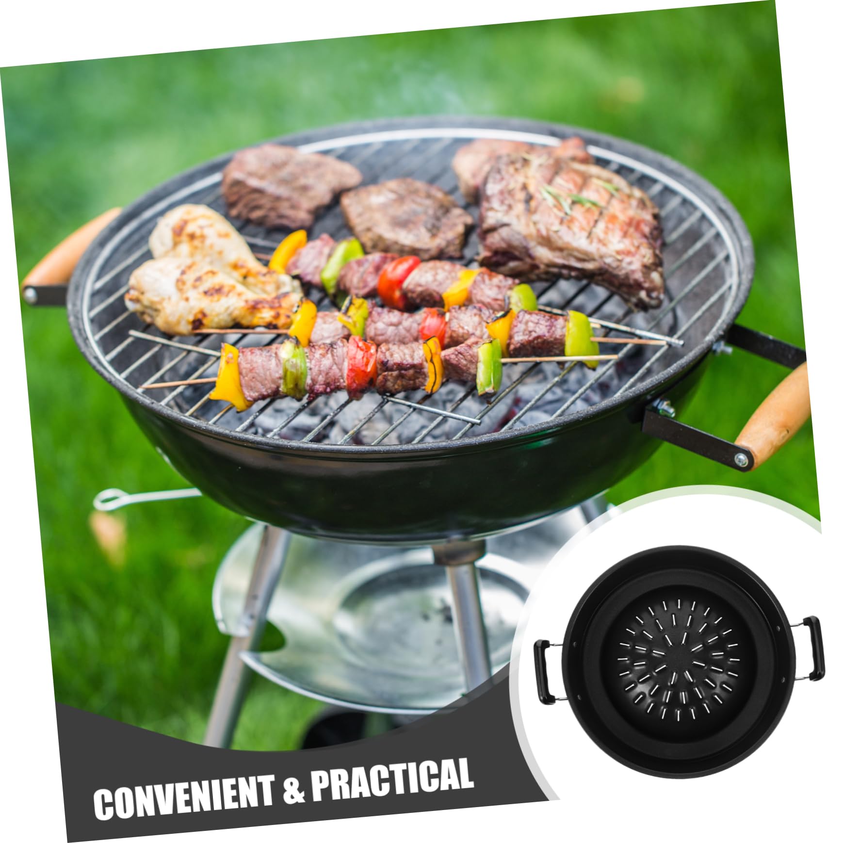 Ciieeo Korean BBQ Grill Pan Non-Stick Barbecue Pan Portable Thai Grilling Pan 30cm Stovetop Barbecue Tray Round Griddle Pan for Home Camping Picnics Restaurant Grilling