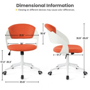 HYLONE Kids Desk Chair Set of 2, Cute Study Chair for Boys Girls Height Adjustable, Swivel Computer Task Student Chairs for Growing Teen, Office Chair for Home/School/Office, Orange