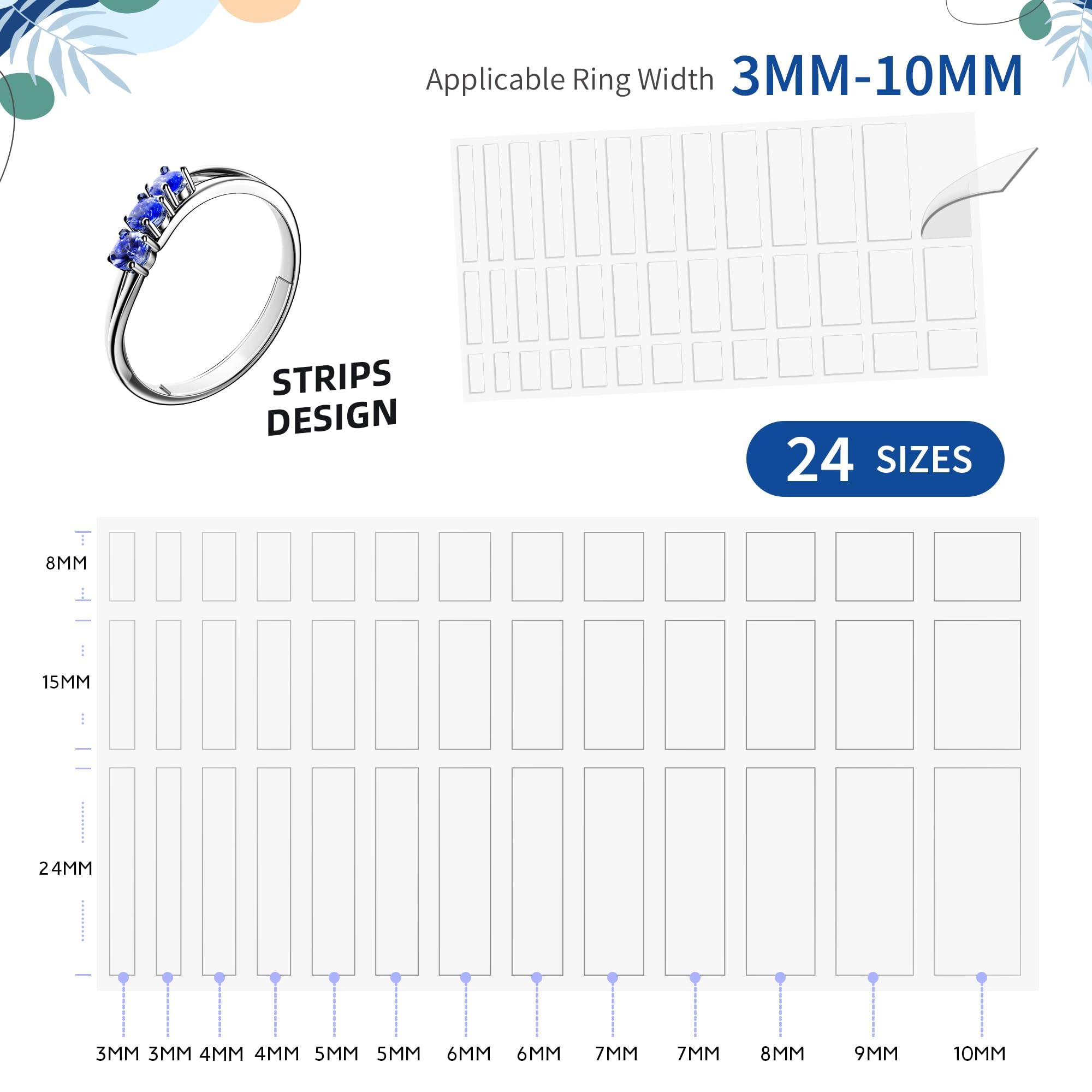 ELETIUO Invisible Ring Size Adjuster for Loose Rings,6 Sheets-234 Pcs Transparent Ring Size Reducer Ring Tightener,Fitter for Wide Rings,Multiple sizers for Man and Woman Rings