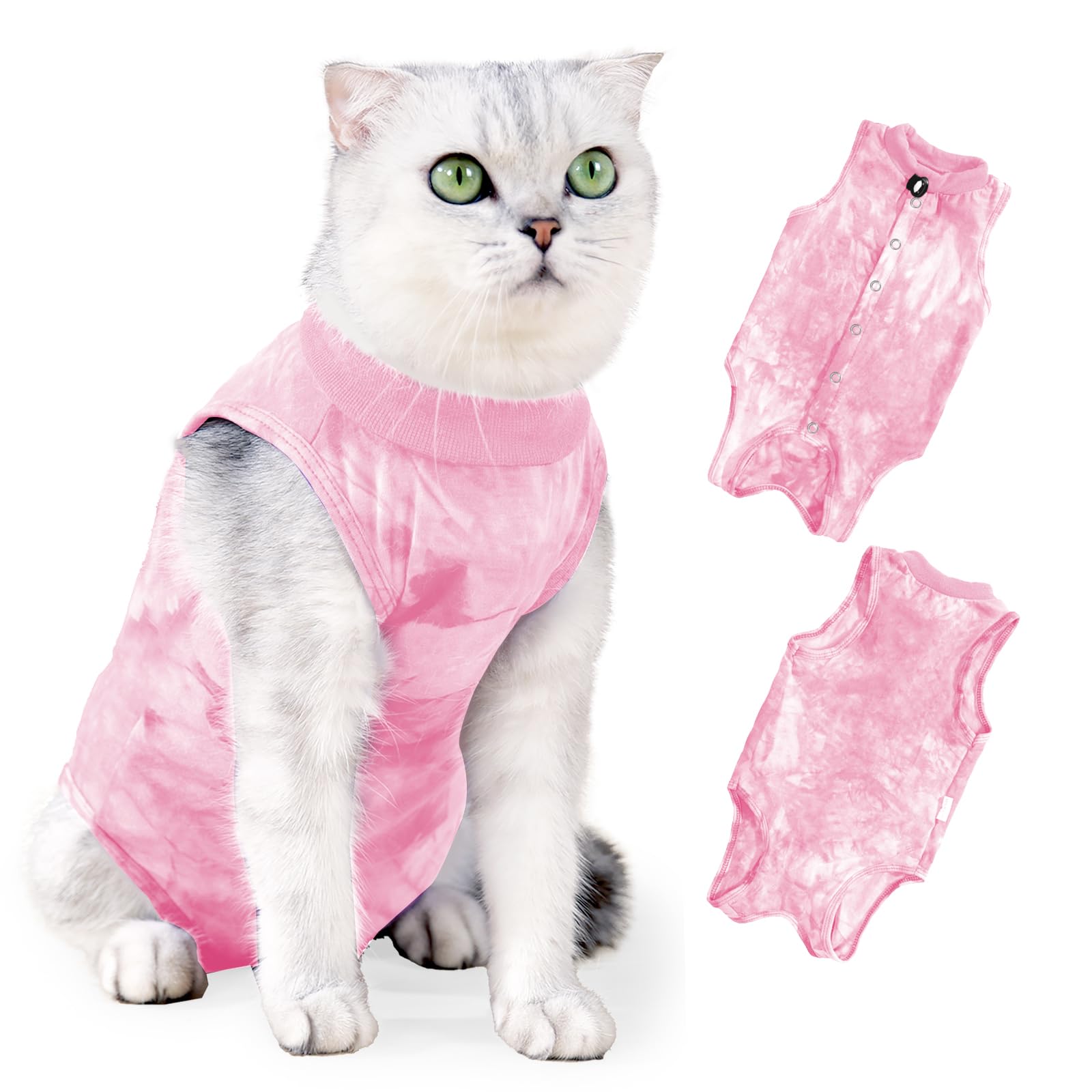 Kodervo Cat Recovery Suit for Abdominal Wounds or Skin Diseases, Breathable Cat Surgery Recovery Suit E-Collar Alternative for Cats, After Surgery Wear Surgical Suit for Cats Anti Licking Wounds