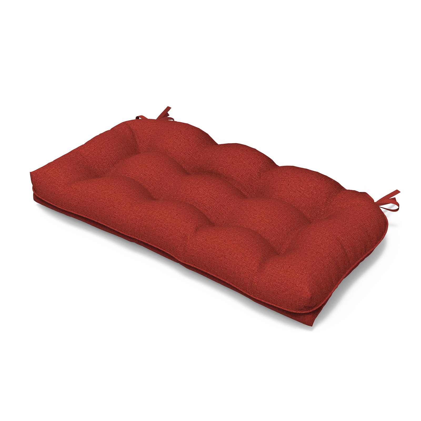 TWLEAR Tufted Bench Cushion for Outdoor Furniture, Patio Swing Cushion 44 x 19 x 5 Inch, Overstuffed Outdoor Chair Cushion for Garden Loveseat Lounge Storage, 1 Pack, Olefin Brick Red