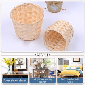 6PCS Mini Woven Baskets Without Handles for Party Favors Crafts Decor (7. 5x6cm)