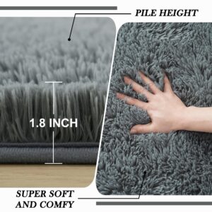 Fluffy Rug 5x7 Bedroom Rugs: Shag Rug for Bedroom - Area Rug 5x7 Grey Plush Fuzzy Soft Carpet for Living Room (Grey, 5x7 Feet)