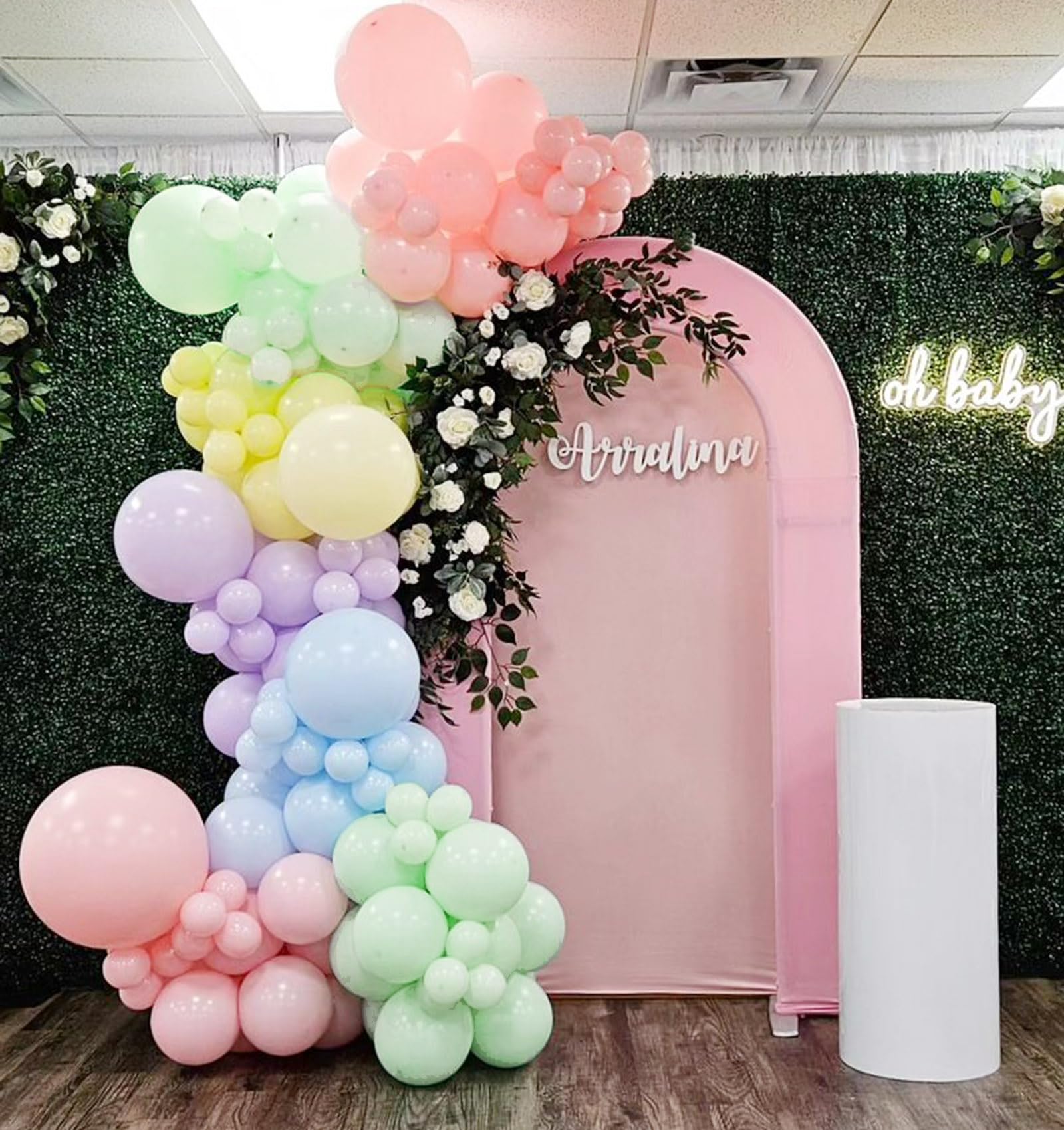 Pastel Green Balloons in different sizes 5 10 12 18inch-134pcs Pastel Green Balloons for Garland Arch，Baby Shower Graduation Wedding Anniversary Gender Reveal Birthday Party Decorations