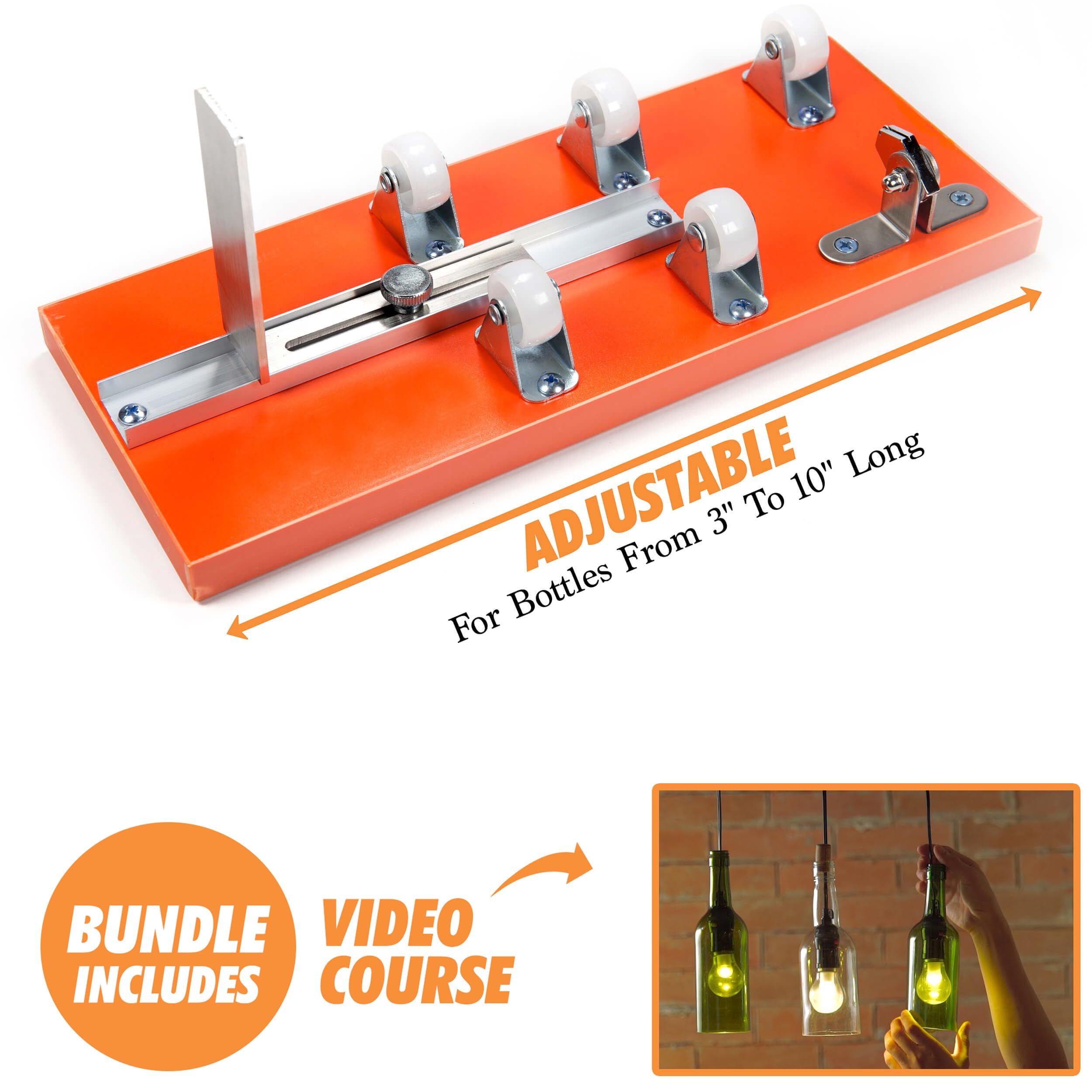 Glass Bottle Cutter - Professional Grade Tool for Precise Bottle Cutting: DIY Kit for Wine, Beer, and Liquor Bottles with Safety Accessories