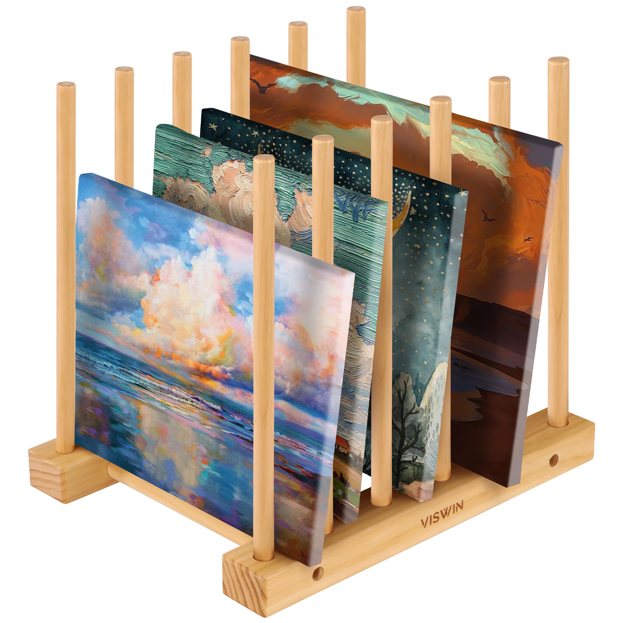 VISWIN Wooden Tabletop Art Rack - Print Rack, Art Storage Rack, Art Storage Organizer, Art Drying Rack, Drying Rack Art, Art Rack for Canvas, Artwork, Prints, Panels, Posters, Art Shows & Galleries