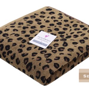 COTTON CRAFT Pool Lounge Chair Cover - 2 Pack Animal Print Cheetah Leopard Africa Safari Chaise Lounge Cover - Soft 100% Cotton Jacquard Beach Towel - 32 inches Wide x 82 inches Long and 7 inch Pocket