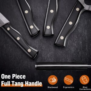 Naitesen 4PCS Butcher Knife Set Hand Forged Meat Cleaver Chef Knife Boning Knife Utility Knife Very Sharp for Meat Cutting Butcher Chopping for Home Cooking