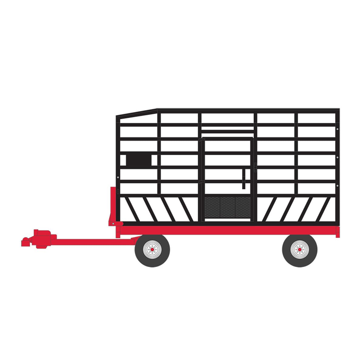 Greenlight 1/64 Bale Throw Wagon, Black and Red, Down on The Farm Series 8 48080-F