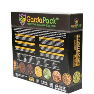 GardaPack's 11.5″x23″ Clear/Black High Barrier Pro Vacuum Seal Zipper Bags 5.5 Mil. 50 Pre-Cut Bags w/Double Zipper, Large