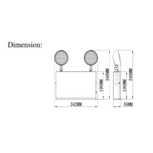 TANLUX New York City Approved Emergency Light, Emergency Lights with Battery Backup, White Steel Housing, AC 120/277V, Two Heads