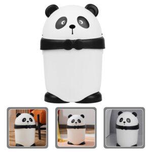 MAGICLULU Mini Trash Can, Cute Panda Garbage Can with Lid Countertop Wastebasket Table Garbage Lint Bin Waste Paper Container for Countertop Home Office Car