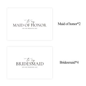 LADY&HOME To My Bridesmaid On My Wedding Day Card,Bridesmaid Thank You Card Wedding Day Bridesmaid Proposal (Black Foil,6 Pack)