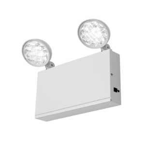 tanlux new york city approved emergency light, emergency lights with battery backup, white steel housing, ac 120/277v, two heads