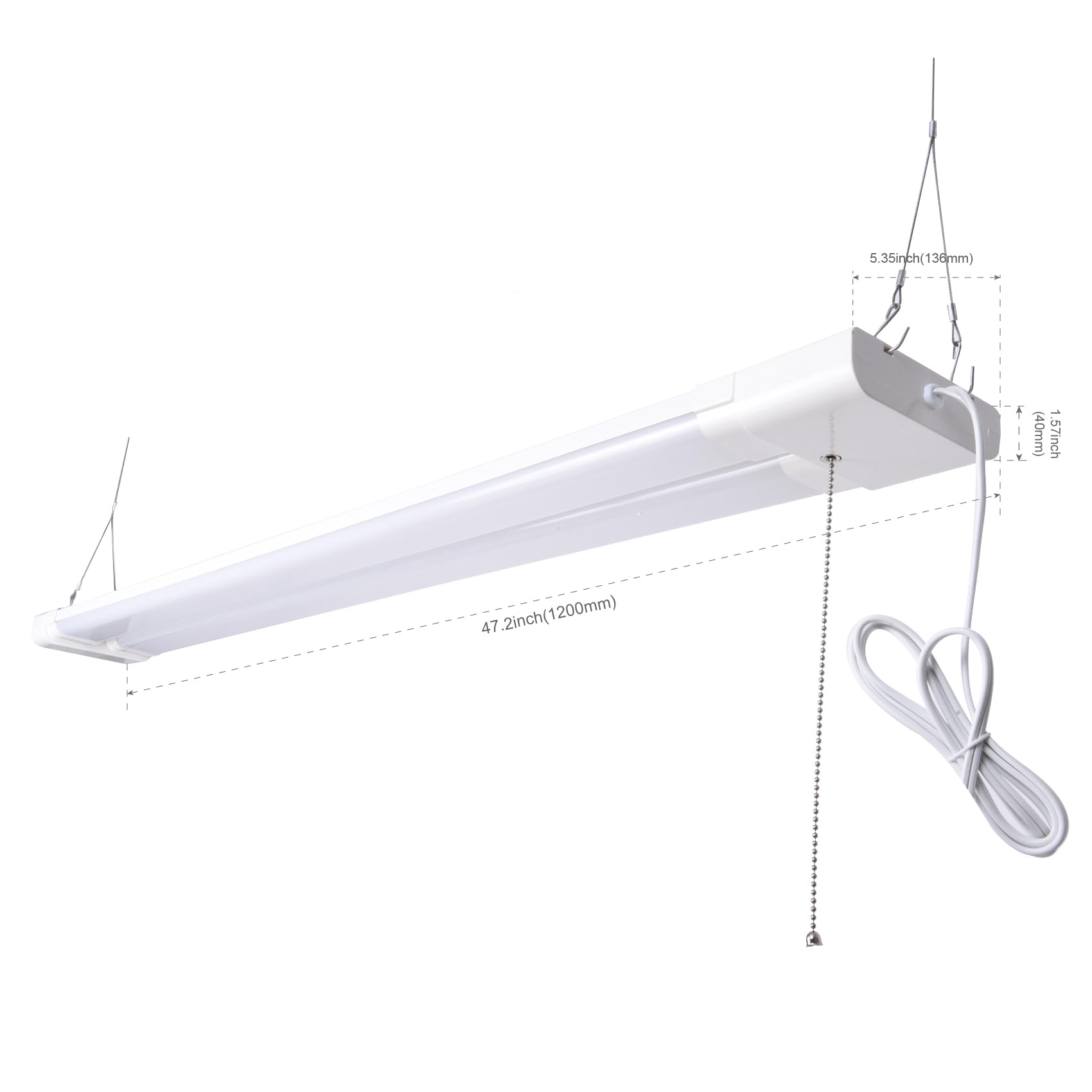 Generic 4-ft 10,000-Lumen LED Shop Light with Adjustable Light Tubes White Finish 5000K Daylight (FXSL055AMFLE/100)