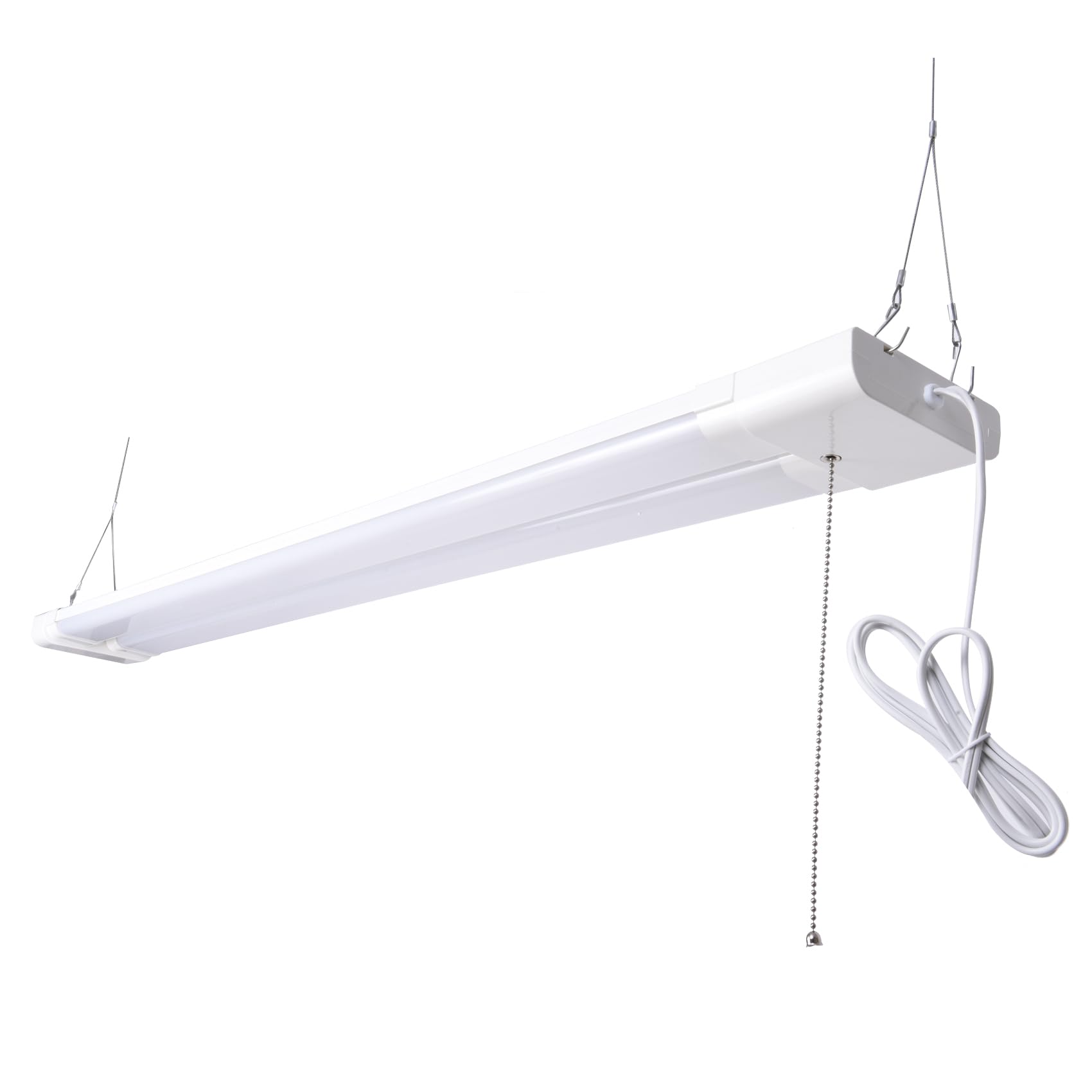 Generic 4-ft 10,000-Lumen LED Shop Light with Adjustable Light Tubes White Finish 5000K Daylight (FXSL055AMFLE/100)