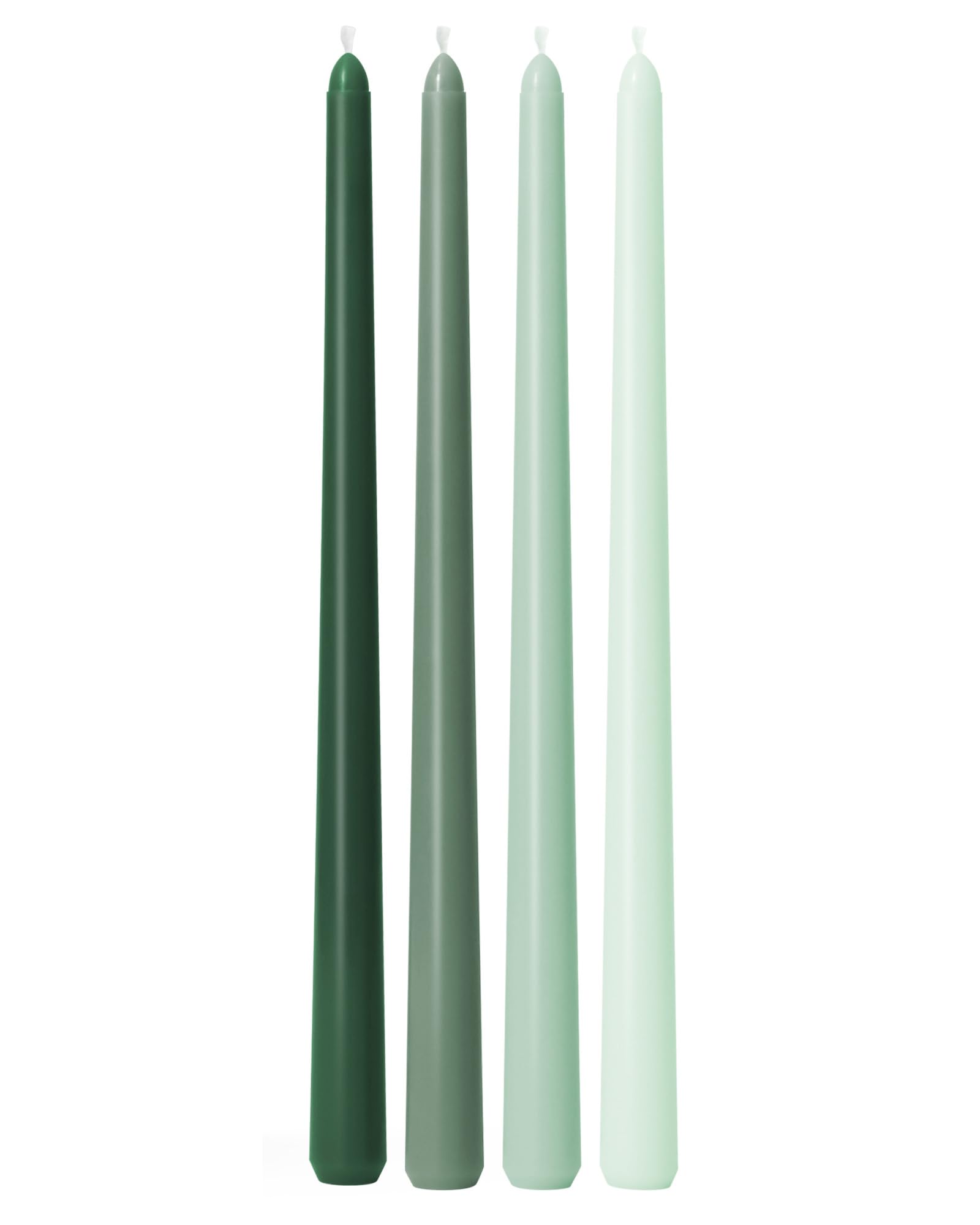 Viyffo Taper Candles 12 Inch Green Set of 4 Unscented, Dripless, Smokeless Long Tall Tapered Candlesticks Wedding Home Decor Dinner Natural Color Series