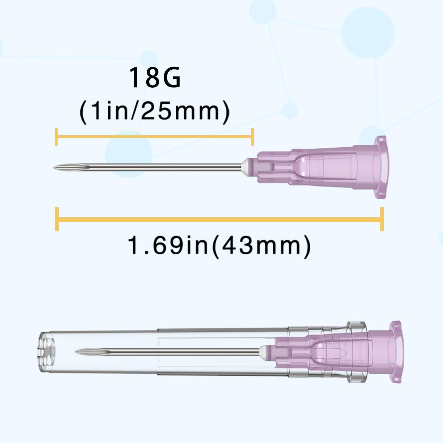 18 Gauge 1 Inch Needle,100 PCS Luer Lock Industrial Dispensing Accessories Needles,Individually Wrapped