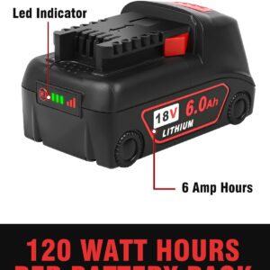 18v Battery 4Pack Replacement for Milwaukee M18 Battery 6.0Ah,High-Capacity Batteries Compaitble with Milwaukee Tools and Charger,2024 Version/New Patented