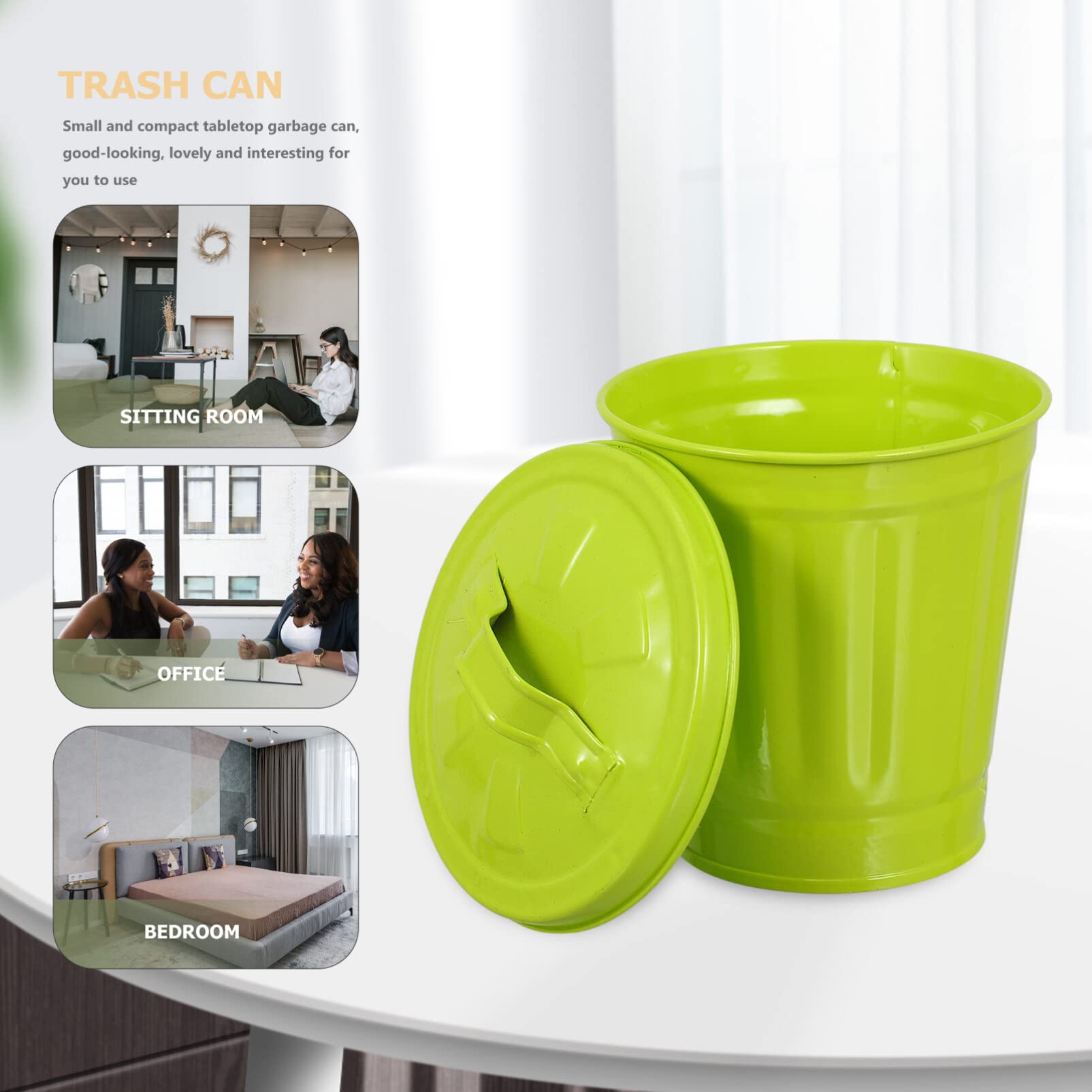 1pc Brush Waste Bracket Basket Rubbish Truck Trash Bag Small Table Mini Garbage can Pencil Retro Trash can White Pencil Holder Iron Desk Container Bucket Toy Box