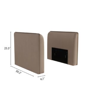 LLappuil Modular Sofa Pair of Side Armrest Module for Customize Modular Sectional Couch, Cognac Brown