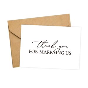 groombridegifts wedding day card, thank you for marrying us, thank you card for officiant, priest, minister, judge, pastor gifts.（thank you a）