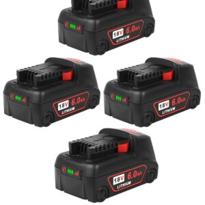 18v Battery 4Pack Replacement for Milwaukee M18 Battery 6.0Ah,High-Capacity Batteries Compaitble with Milwaukee Tools and Charger,2024 Version/New Patented