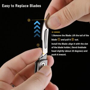 Folding Scalpel Knife with 10pcs #24 Replaceable Blades, Small Pocket Knife for Men with Bottle Opener, EDC Utility knife, Slim Razor Knife, Surgical Keychain Knives for Outdoor Skinning (Grey)